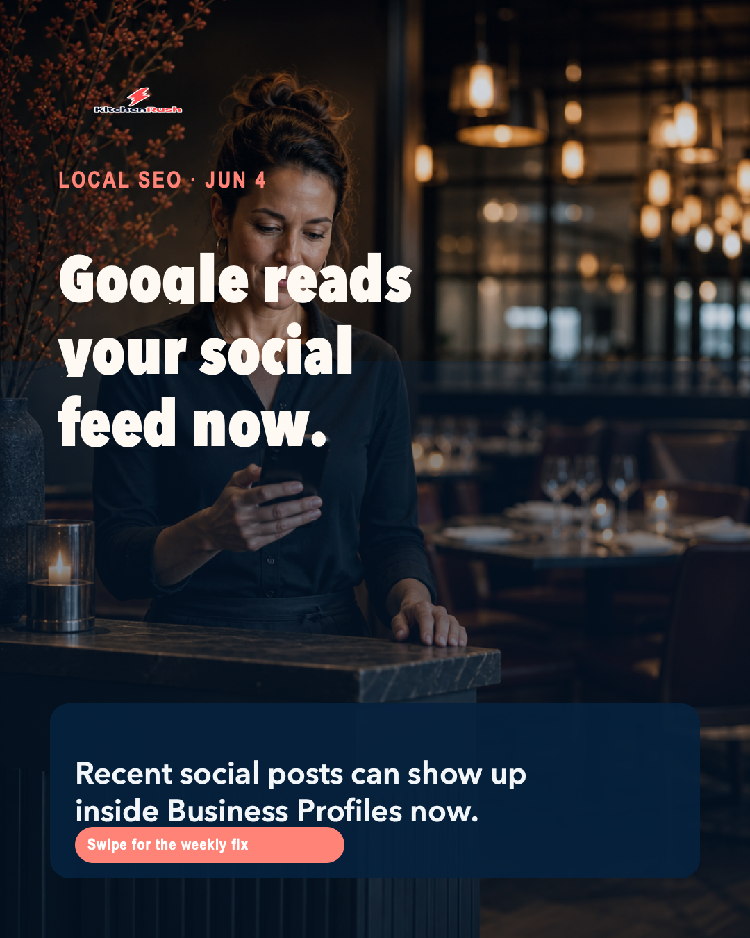 Carousel preview: Google Just Turned Social Posts Into Local SEO for Restaurants